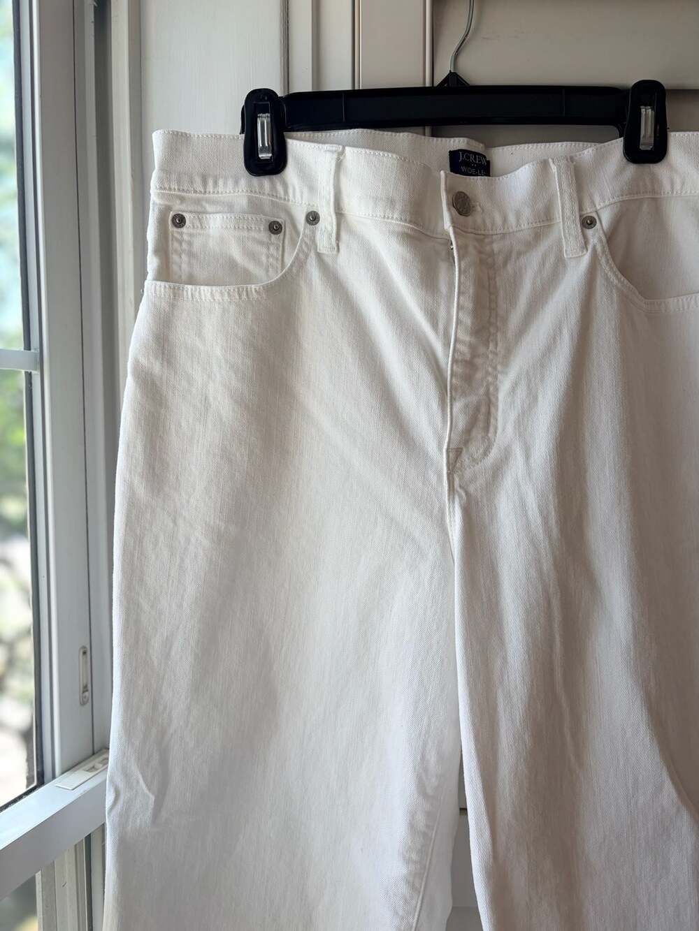 J.Crew Re-Imagined Wide-Leg Crop White Jeans Size 32